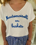 top mademoiselle en baskets bleu